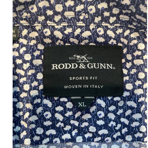 NWT RODD & GUNN Men's Sports Fit Floral Button-Up Shirt XL Indigo Long Sleeve - Picture 3 of 8